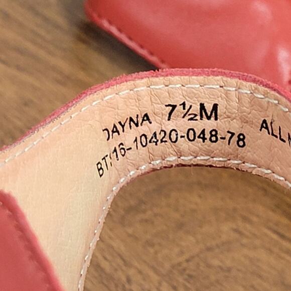 Bare Traps Womens Dayna Sandals 7.5 Red Woven Leather Slingback Platform Wedge - Picture 8 of 13